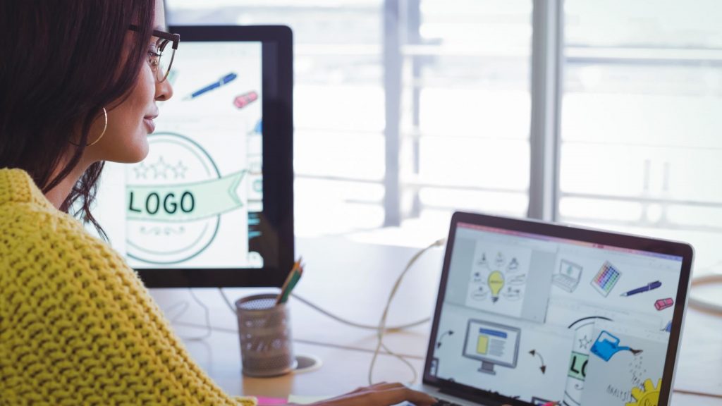 graphic designer on the computer