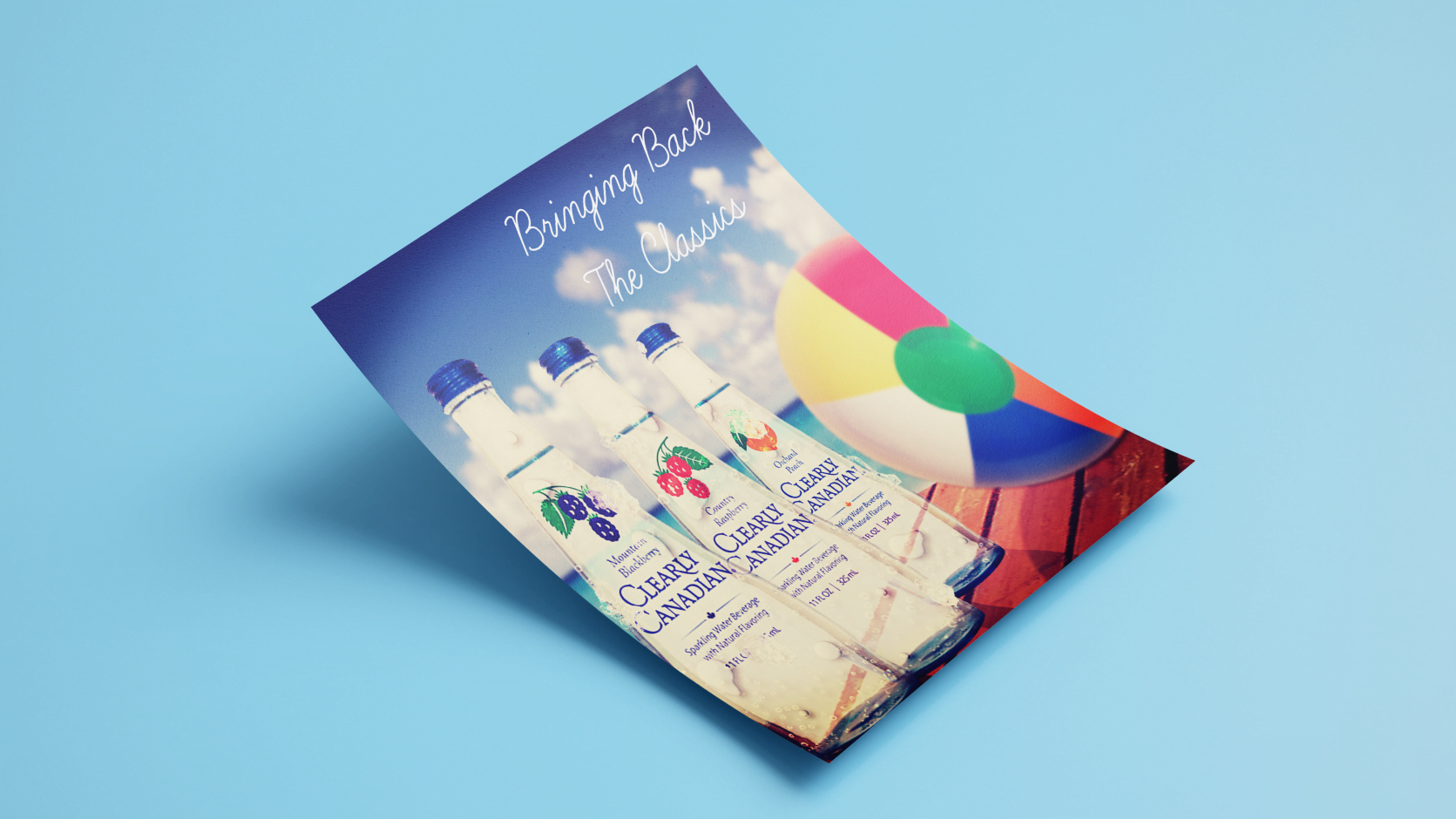 graphic design mockup for a beverage company