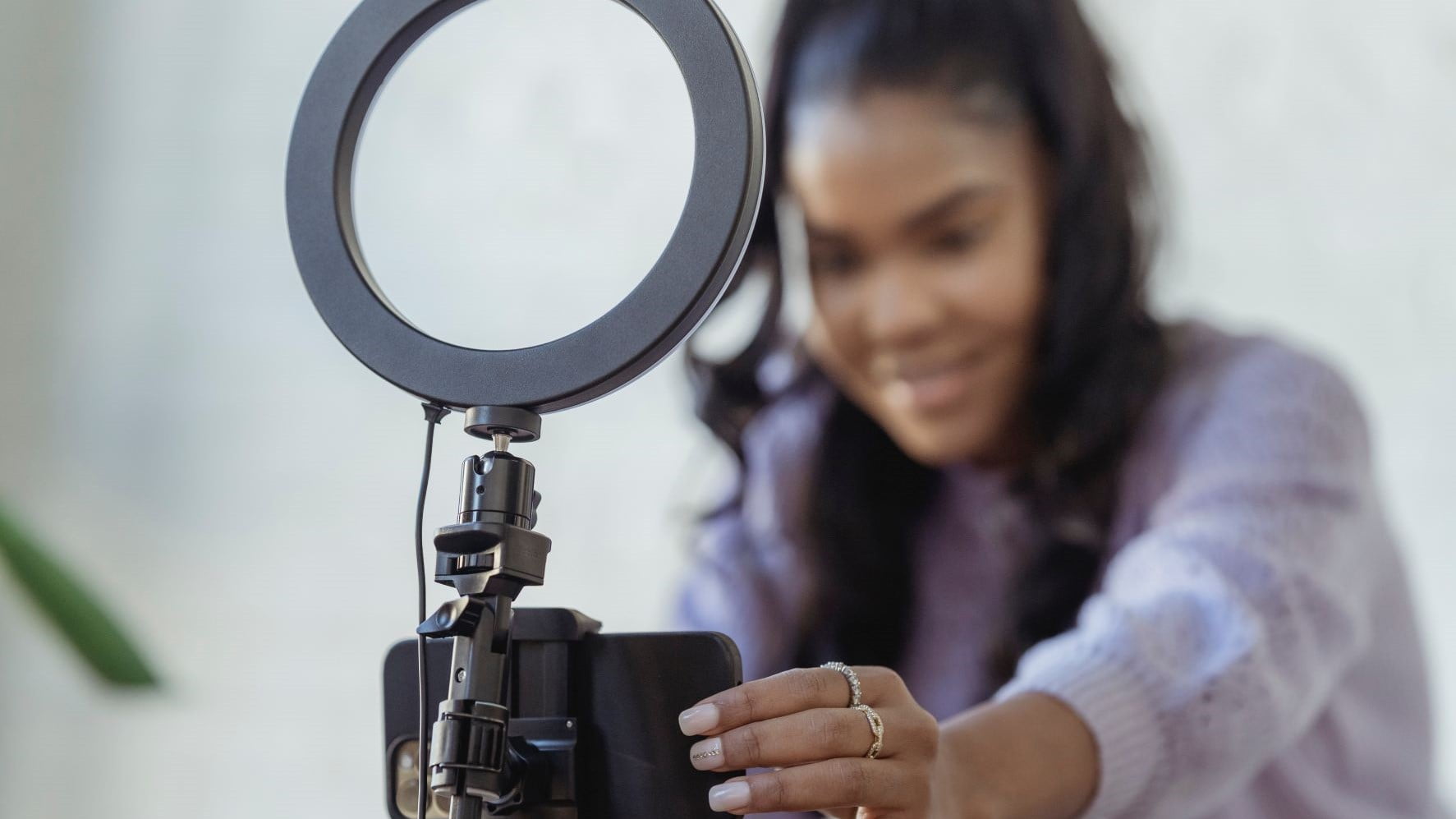 freelancer recording a video for social media