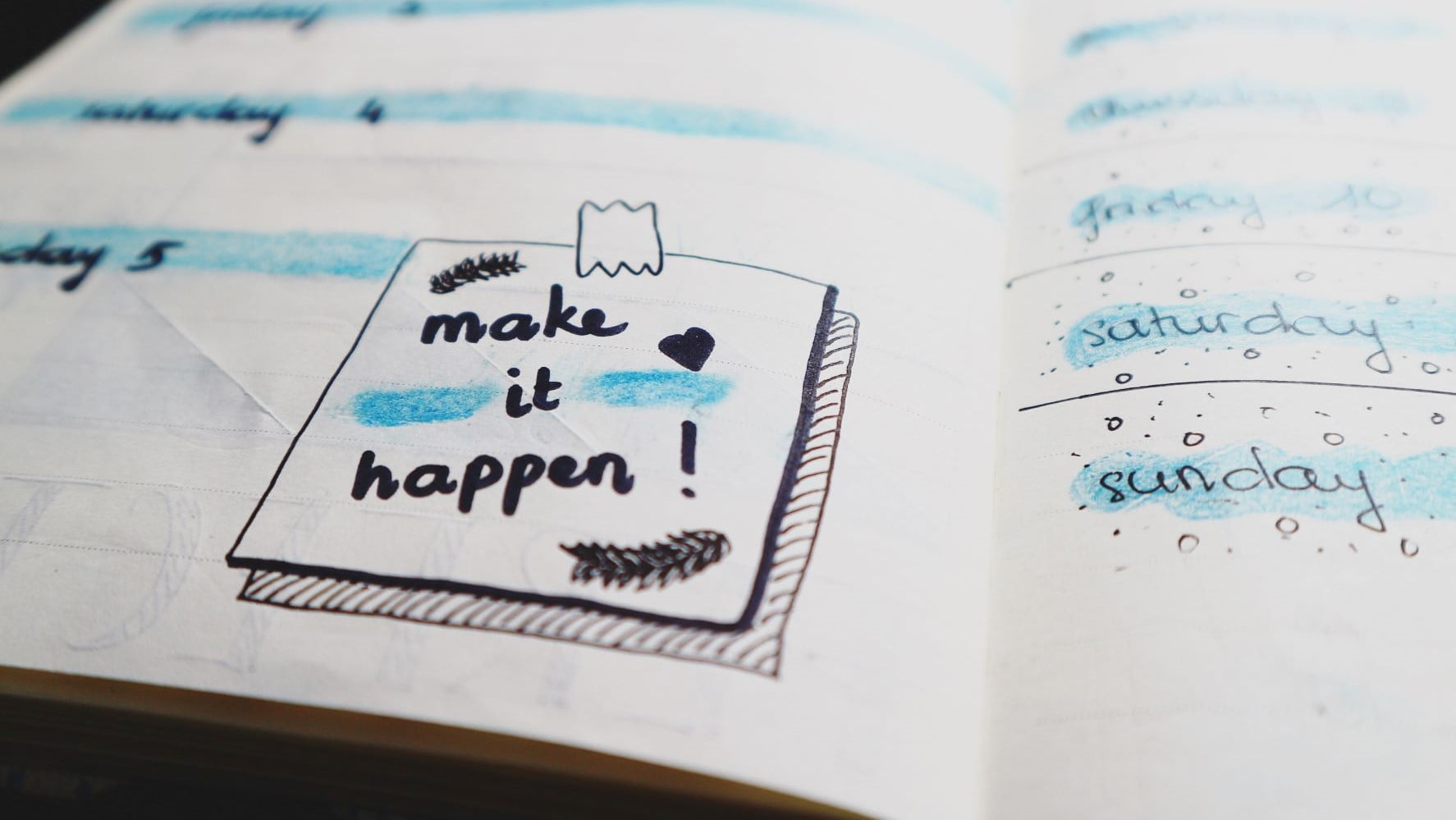 make it happen written in a planner
