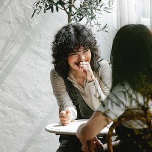 freelance graphic designer meeting with a client