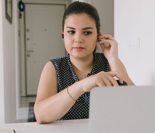 successful freelance designer on a call