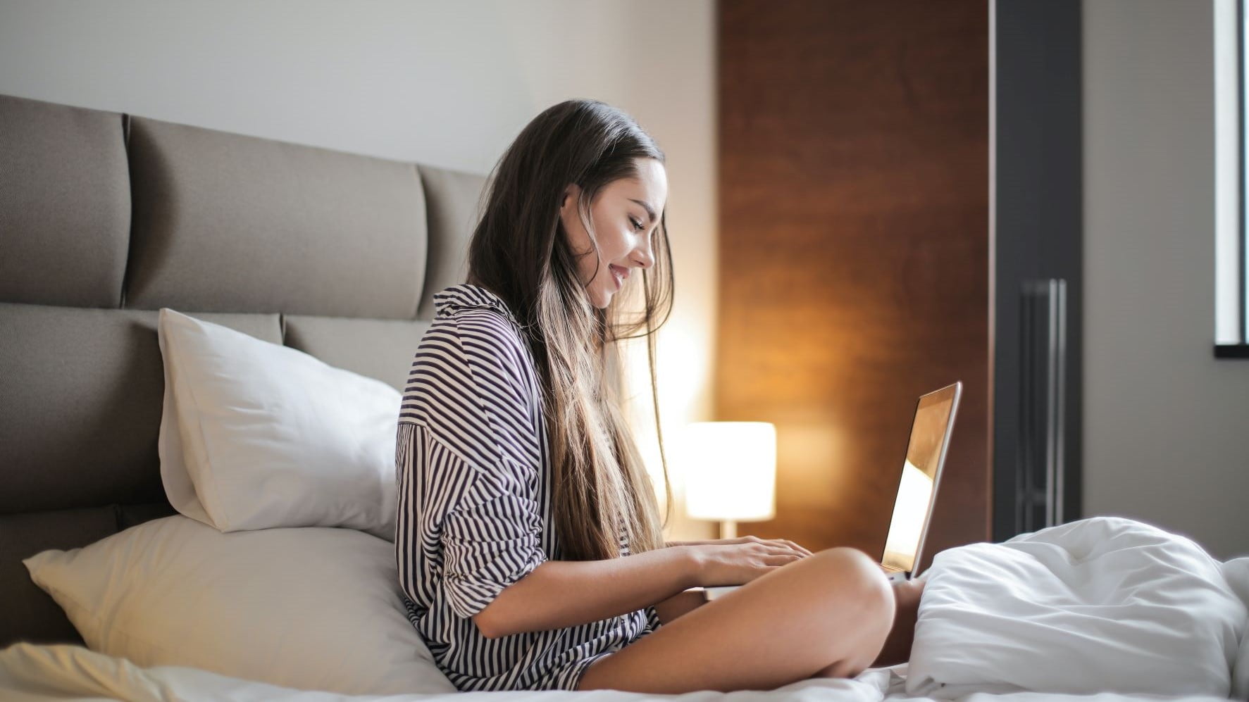 graphic designer working from a hotel