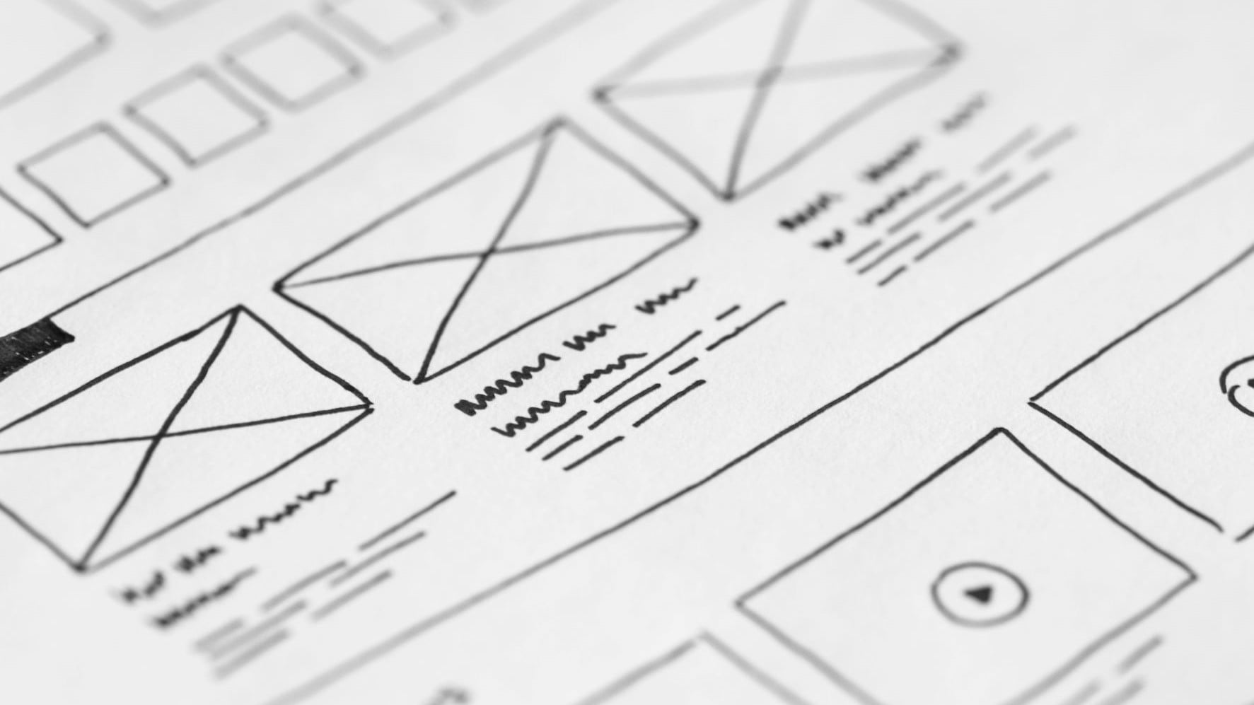 web design sketches on paper