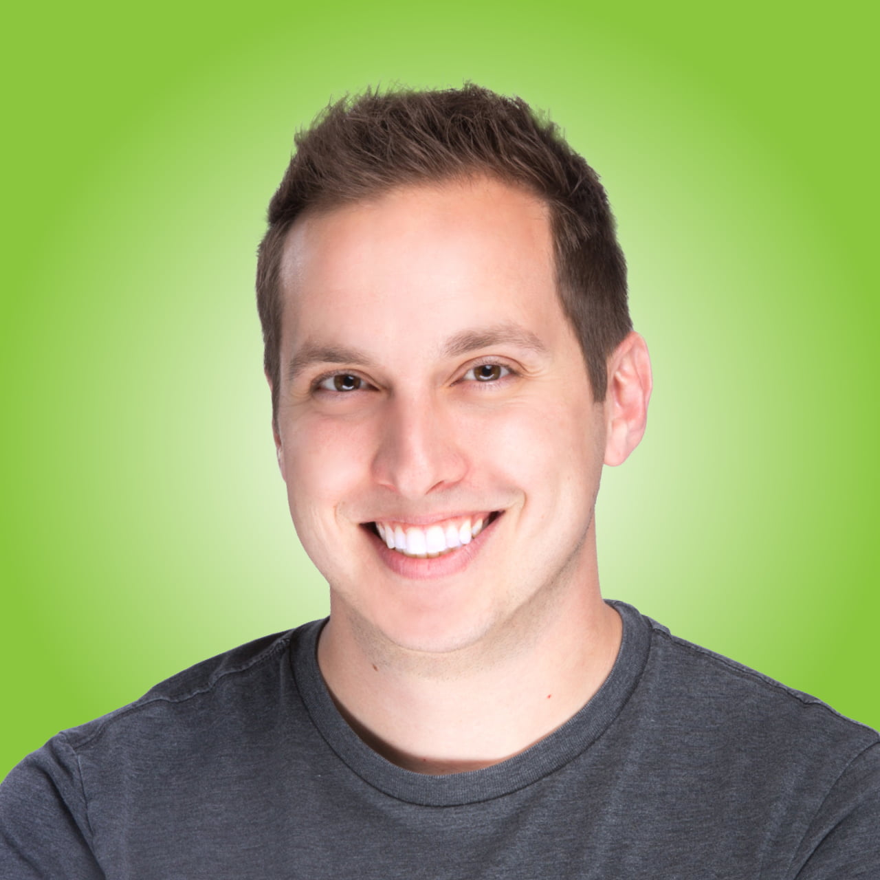 josh hall headshot with green background