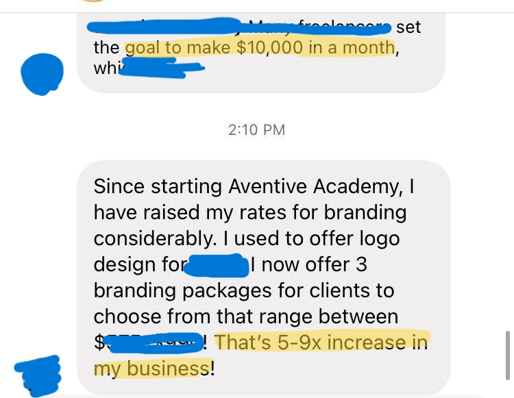 Profitable designer program - testimonial
