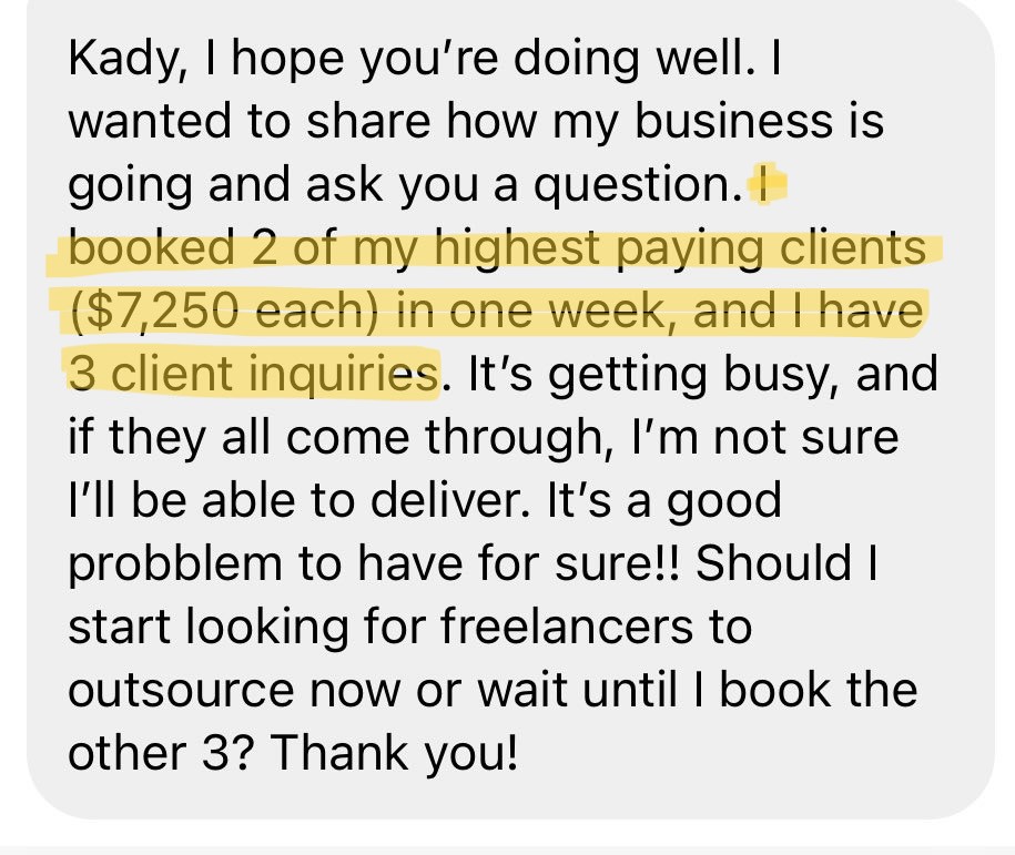Testimonial from a freelance designer